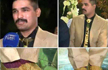 Groom wears gold shoes, accessories for wedding reception in Pakistan